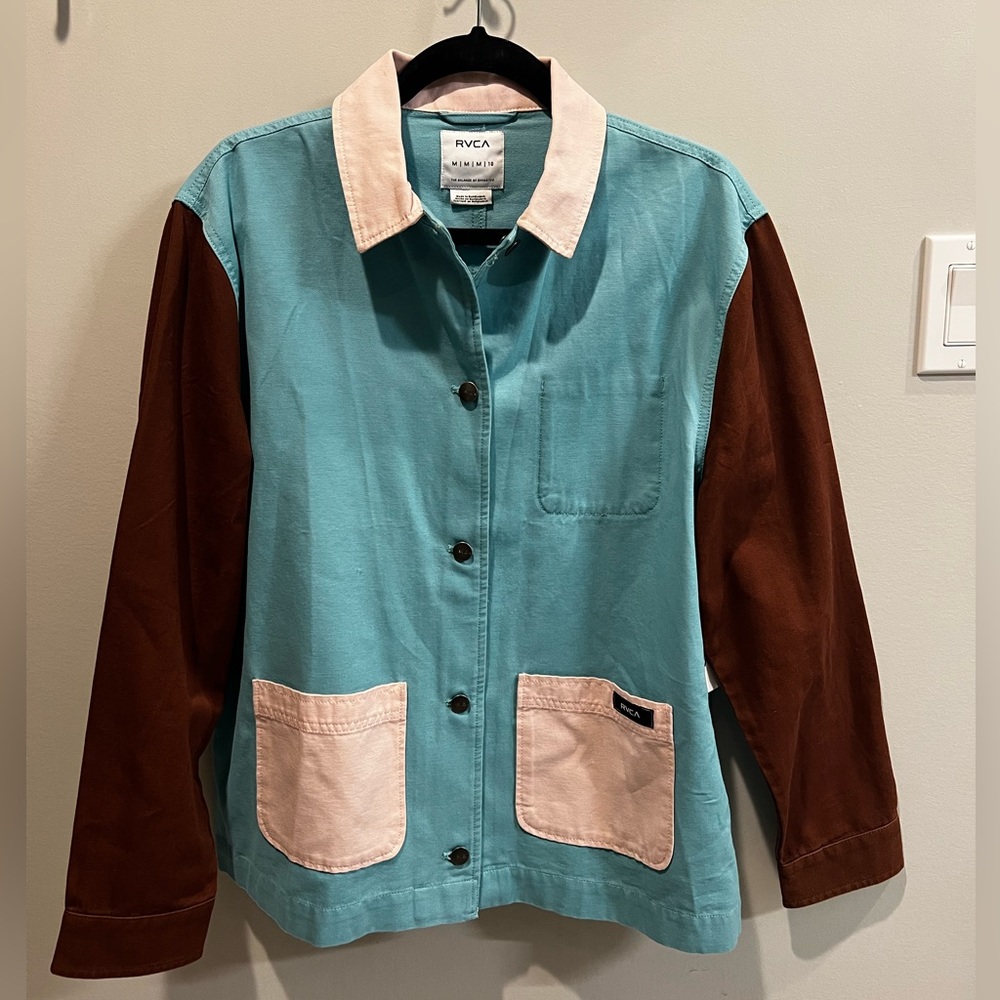 RVCA “Chorelist Jacket” - ColorBlock Light Blue & Brown Jacket